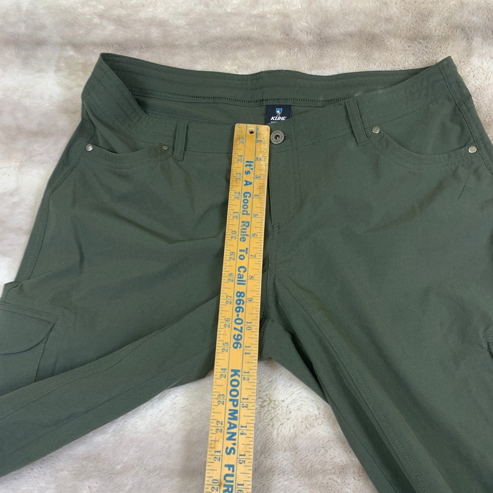 Kuhl Splash Cargo Hiking Pants Women 16 Regular Olive Green Roll Up Straight Leg - Picture 4 of 10